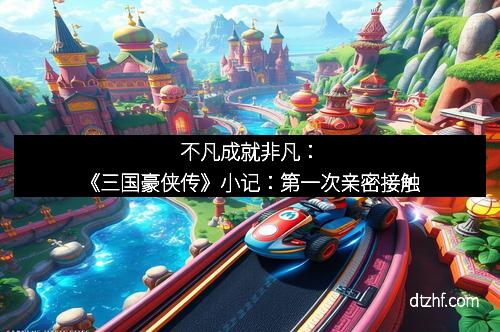 不凡成就非凡：《三国豪侠传》小记：第一次亲密接触